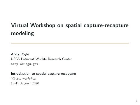 Introduction to Spatial Capture-Recapture