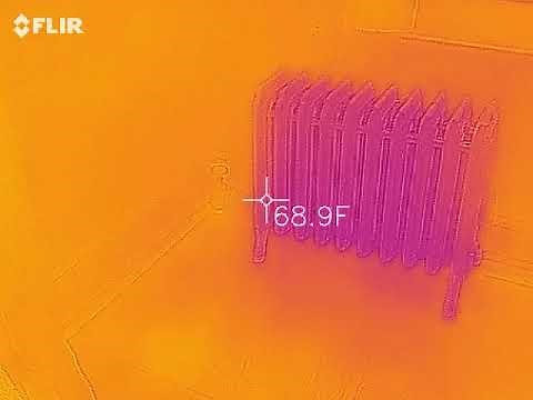 Infrared Video of Single Pipe Steam Radiator Heating Up