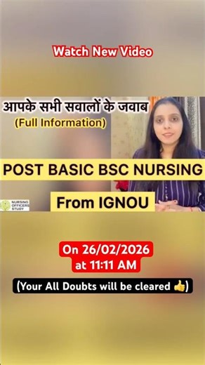 Post Basic BSc Nursing from IGNOU | Post Bsc Nursing Admission- Full detail | Nursing Officers Study