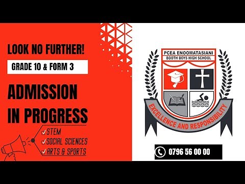 PCEA Enoomatasiani Booth Boys Grade 10 2026 Intake