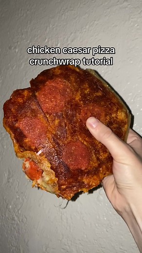 Chicken Caesar Pizza Crunchwrap Recipe (12-inch Sonoran Tortilla)
