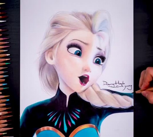 Drawing Elsa from Frozen - Let It Go