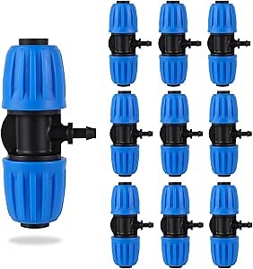 10 Pcs 1/2 Inch Drip Irrigation Elbow Fittings(1/2" ID x 0.640" OD),1/2 Inch Drip Line Lock Barbed 90 Degree Elbow Connectors for 1/2 Drip Irrigation Tubing Connection Parts for Garden Watering System