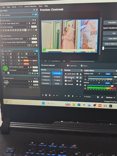 Iya kalau live streaming mendadak dan pengen ada running text bisa pakai running text di Obs dan desain gambar untuk background tulisan nya di Canva jadi biar lebih bagus dan bisa di costum #mediasekolah #obsstudio