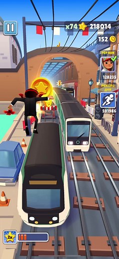 Run and Collect Coins in Urban Train Mobile Game