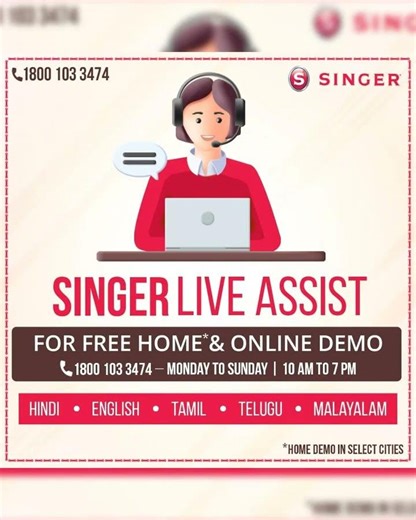 Singer Promise 1408 Zig-Zag Sewing Machine, 8 Built-in Stitches, 24 Stitches Functions with 70W P...