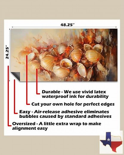 Shells Painting - Cornhole Board Wrap - Set of 2
