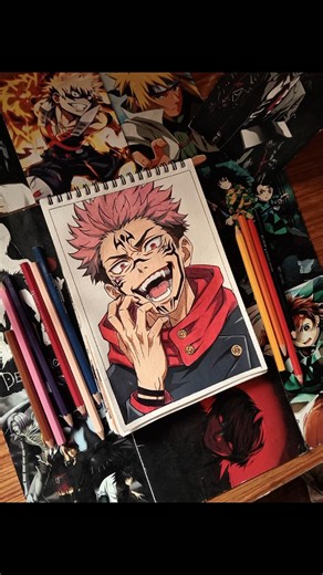 Sukuna art from Jujutsu kaisen anime character #art #anime #sukuna art😱💀#viral #short sukuna fan art
