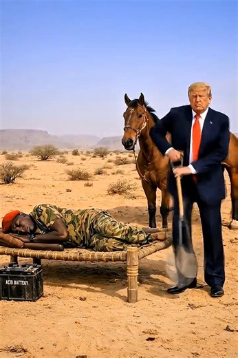 Donald Trump Escapes Fast… Ibrahim Traoré Collects Hidden Gold!🤣🤣 #usa #satire #usashorts #viral