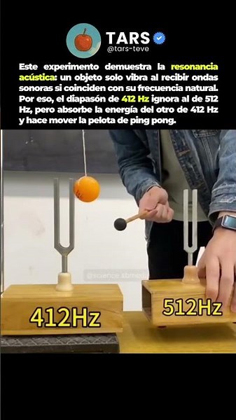 Este experimento demuestra el fenómeno de la resonancia acústica