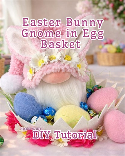 Easter Bunny Gnome Sewing Pattern, Egg Basket DIY Tutorial (digital Download) - Etsy
