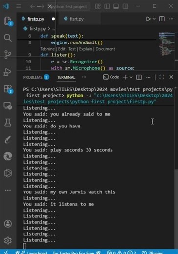 I Built My Own JARVIS in Python 🤖 | Voice Assistant Tutorial #shorts