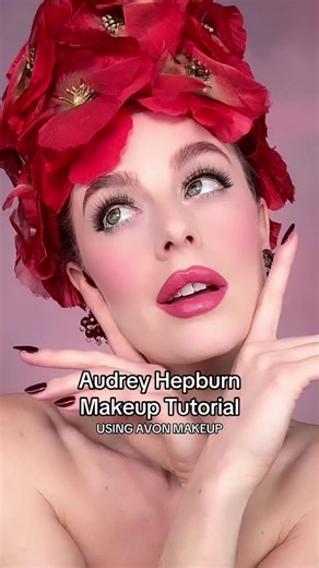 Audrey Hepburn doe eyed glam tutorial using all Avon makeup 🤌🏻💕💋 @Avon Insider 🩷What icon shall we recreate next? Just love 1960s makeup so much 🥹 #avon #avonmakeup #60s #audreyhepburn #50s #1950s #icon #glam #1960s #makeuptutorial #vintage #doeeyes