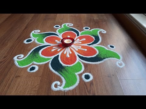 Simple , Easy and Quick freehand Rangoli designs with colours/ Rangoli Designs by Shital Daga