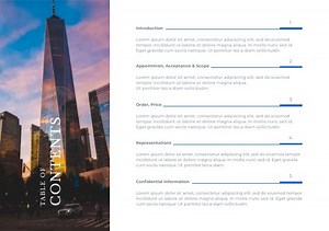 Presentation Table of Contents Template