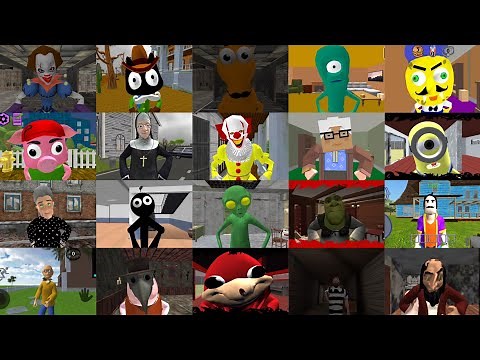 Caught Battle #1: Sponge Neighbor Escape Clown Brothers Neighbor Neighbor Dark Riddle Scary Clown