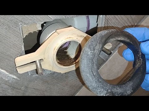 Urinal leak fix - including adjusting for an off-center / crooked flange installation