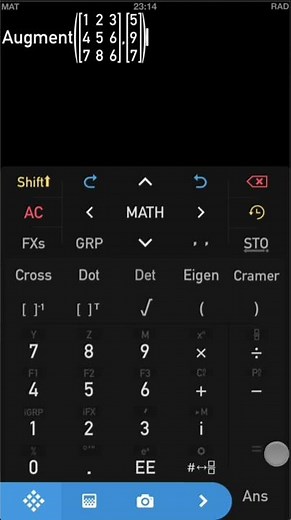 Calculator Infinity (∞) Tutorial - Augment Matrix Example (NEW)