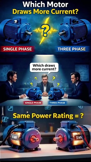 Single-Phase vs Three-Phase Motors: Current Draw Explained