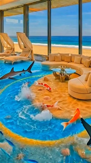 THIS FLOOR IS JUST CRAZY 😱 Infinity Crescent Pool Epoxy Beach Floor 🌙