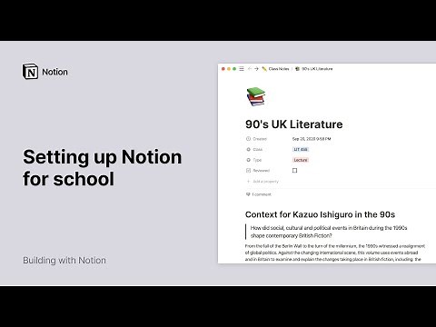 Setting up Notion for school