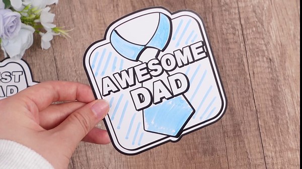 Yousoontic 24 Set Father's Day Magnets Craft for Kids Color Your Own Father's Day Refrigerator Magnets DIY Coloring Paper Craft for Dad Birthday Party Gift Fun Home Activities
