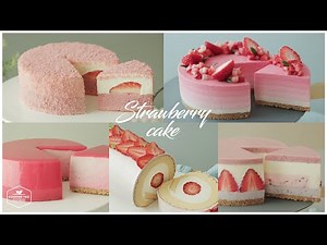5 Strawberry Cake Recipe * Baking & Dessert Video * Cheesecake, Roll cake