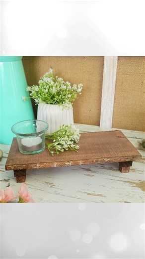 Crafting With JC | Dollar Tree DIY - Rustic Riser made from a wooden slice from Dollar Tree! 😍💕 Watch the full tutorial and other quick and simple wood slice... | Instagram