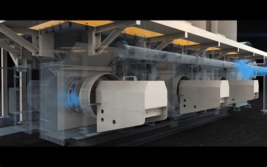 沸石转轮浓缩吸附设备原理演示动画-VOC废气处理机械三维动画制作-北京三维动画制作