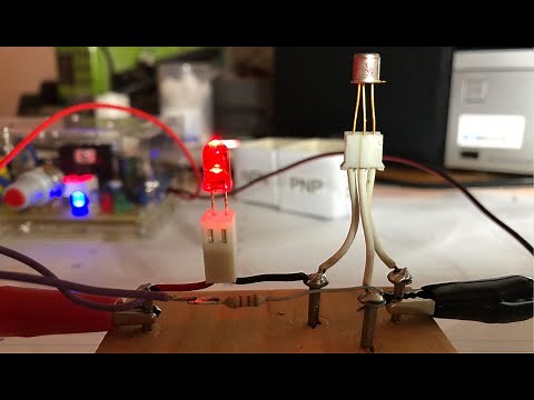 How to connect an LED to PNP and NPN Transistors