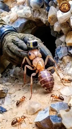 Crystal Cave Ant POV Inside a Hidden Alien Colony 🐜💎 #shorts #insects #wildlife