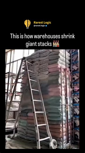 Rarest Logic | Educational 🧠 | Ever wonder how huge stacks of soft items fit into tight storage or shipping containers? The secret is vacuum compression. Large piles of... | Instagram