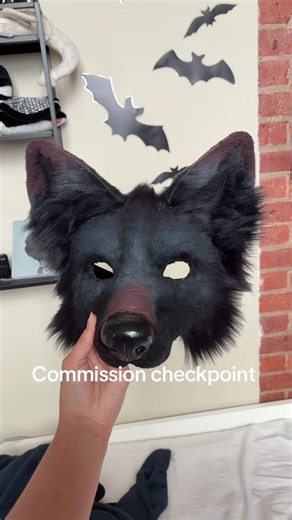 Therian mask commission checkpoint before eye and teeth installation