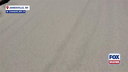 Fluffy snow blanketed parts of Janesville, Wisconsin, on Sunday as winter weather conditions persisted across the U.S. #Wisconsin #winter #snow #FoxWeather | FOX Weather