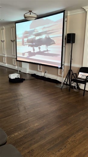 First job of the day projection set up with one￼ speaker