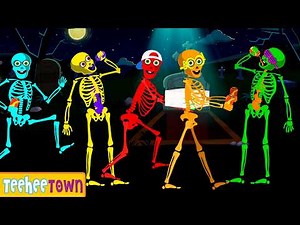 Five Skeletons Dance At Creepy Place 💀 Fun Halloween Nursery Rhyme For Kids By Teehee Town