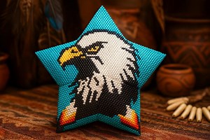 3D Peyote Star Beading Pattern Native American Style Art Indian Eagle Culture Totem Pearl Pattern - Etsy Canada