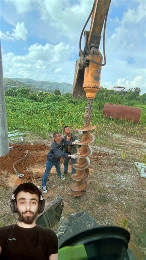 Drilling For Planting Trees || Excavator Drill in Action || #viralvideo