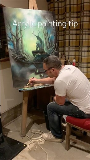 Acrylic moss #acrylicscenery #acrylicpainting #paintingstyles #paintingtutorial #painting #art