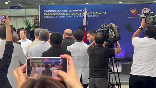 NOW: President Ferdinand Marcos Jr. arrives at the Ospital ng Maynila Medical Center for the groundbreaking ceremony of the Pamantasan ng Lungsod ng Maynila-College of Allied Health Sciences building. | via Luisa Cabato, INQUIRER.net | INQUIRER.net