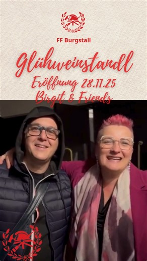 🎉 Nächsten Freitag ist es endlich soweit! Wir eröffnen unser Glühweinstandl 🔥❄️ Ab 17 Uhr feiern wir den Start in die Adventszeit – und Birgit & Friends sorgen dabei für echte Partystimmung! 🎶🔥 Aus der Feuerwehrküche: Schlachtplatte 🍽️ 📍 Mussner Garden Design / Einfahrt Sportplatz – Romstraße 108 @🎉 Eröffnung Glühweinstandl mit Birgit & Friends ♪ ♫ Birgit & Friends - coverband | FF Burgstall EO