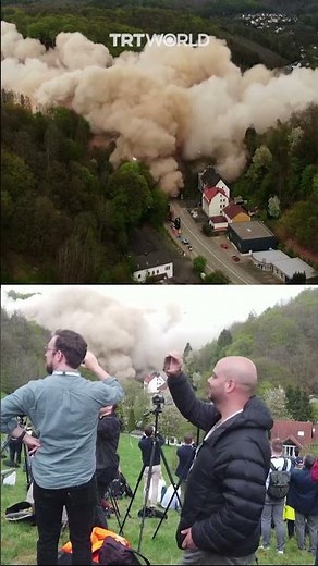 Massive bridge demolished in a controlled explosion in Germany