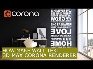 Wall TEXT in Corona Renderer | 3Ds Max | Tutorials for beginners