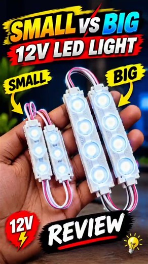 Small vs Big 12V LED Light Review 💡 #shorts #viralshorts #trend #youtube #short