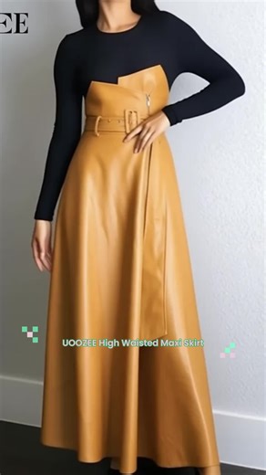 Elegant Women's High-Waisted PU Leather Maxi Skirt