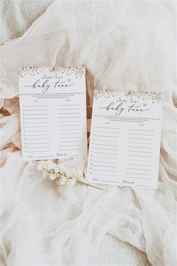 Wildflower Name That Baby Tune Game Printable, Baby Song Game for Shower, Baby Shower Games, Modern Minimalist Baby Shower Game, 0267 - Etsy