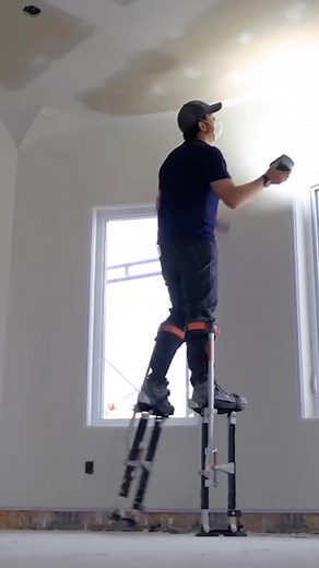 161K views · 1.7K reactions | When the users want to work at tall heights, they don’t need to climb up the ladders if they have drywall stilts. #engineering | Interesting Engineering | Facebook