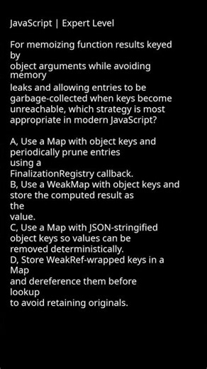 Memoizing function results in modern JavaScript without memory leaks #programmingtips #jslearning #f