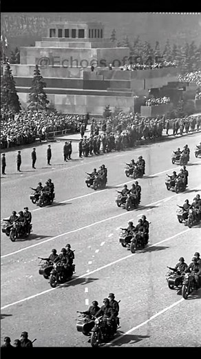 Soviet Motorcycle Parade in Red Square: Rare Historical Footage 🇷🇺🏍 #History