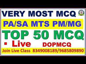 30 Jan 25 Live 50 DOP MCQ | LDCE MTS PMMG PASA Exam 2025 | Informative Institute Online Classes